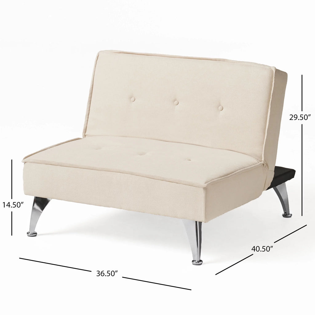 Ivory Fabric Reclining Chair Ottoman O71070