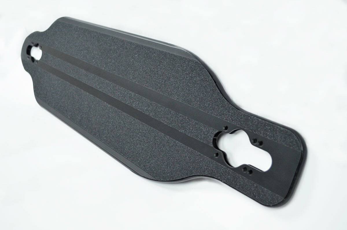 Black Aluminum Drop Through Longboard Deck P8969