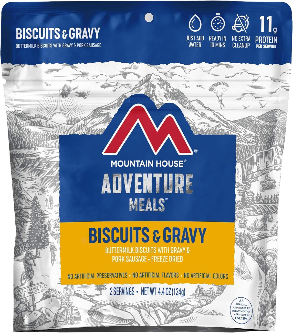 Freeze Dried Biscuits & Gravy and Lasagna with Meat Sauce, 2 Servings Each J44090