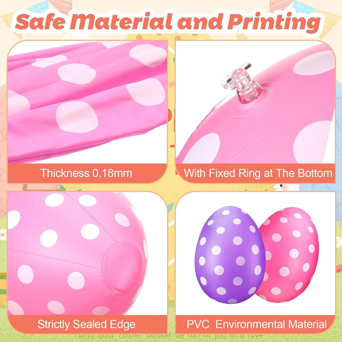 Colorful 16" Inflatable Easter Balls L2748