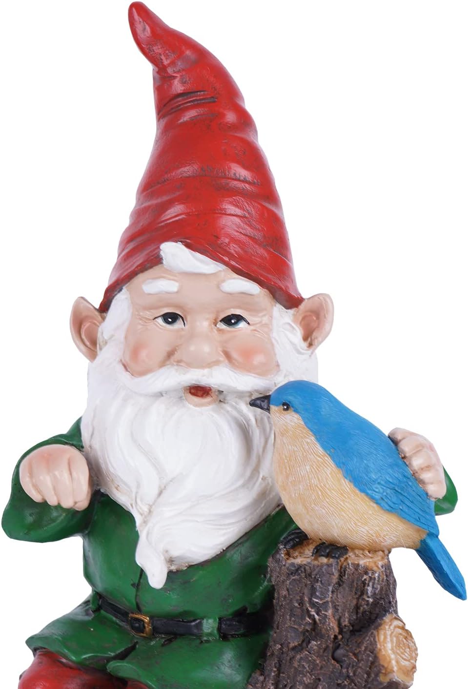 Outdoor Gnome Statue with Bird Statue V643