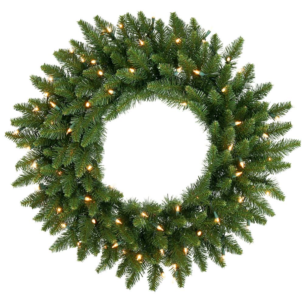 24 Inch Camdon Fir Wreath with 50 Clear Lights F5070