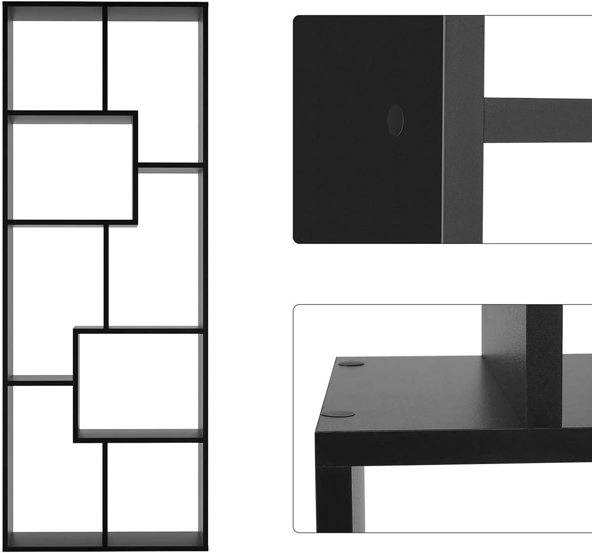 Black 8 Tier Bookcase H425