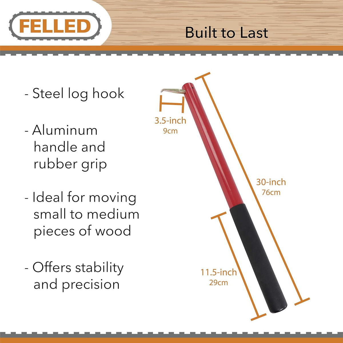 30in Log Roller Lifter with Aluminum Handle, Pack of 2 H991