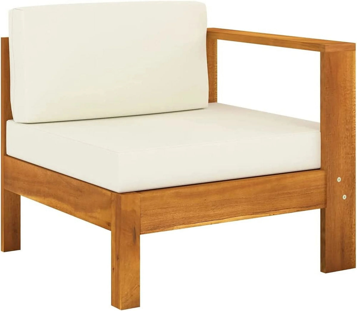 10 Piece Acacia Wood Patio Lounge Set with Cream White Cushions O602