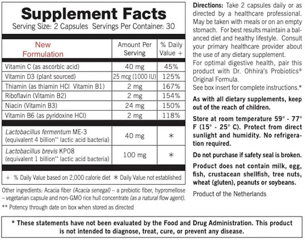 Reg'Activ Immune & Vitality with Lactobacillus fermentum ME-3, brevis KP08, Vegan Vitamin D3 and Vitamins C and B-Vitamins (B1, B2, B3 and B6) P84260