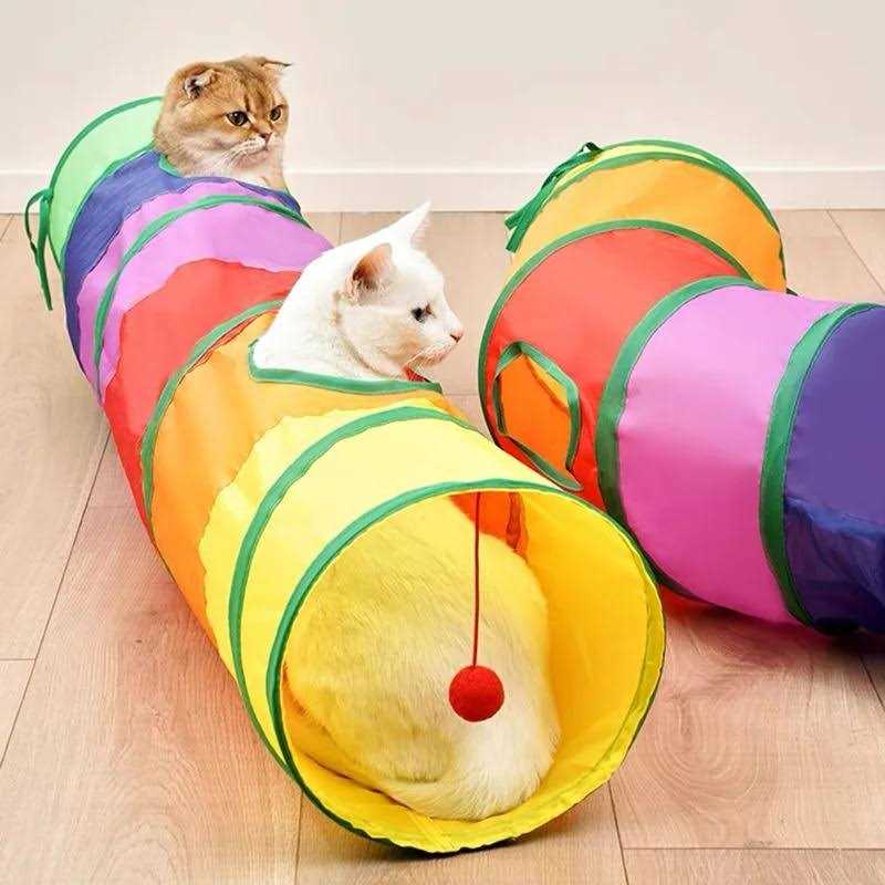 Cat Toy Tunnel and Cubes Bundle Interactive Collapsible Playground Z736