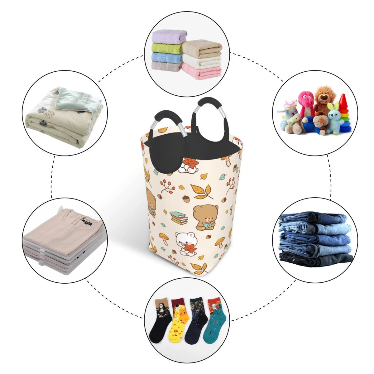 50L Rectangular Waterproof Foldable Laundry Hamper Y679779