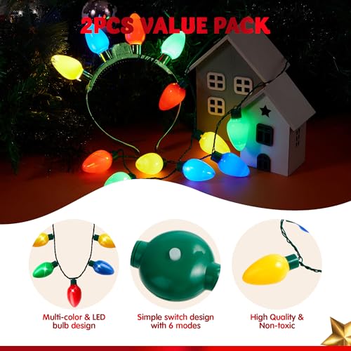 Christmas Light Up Headband and Necklace C85019