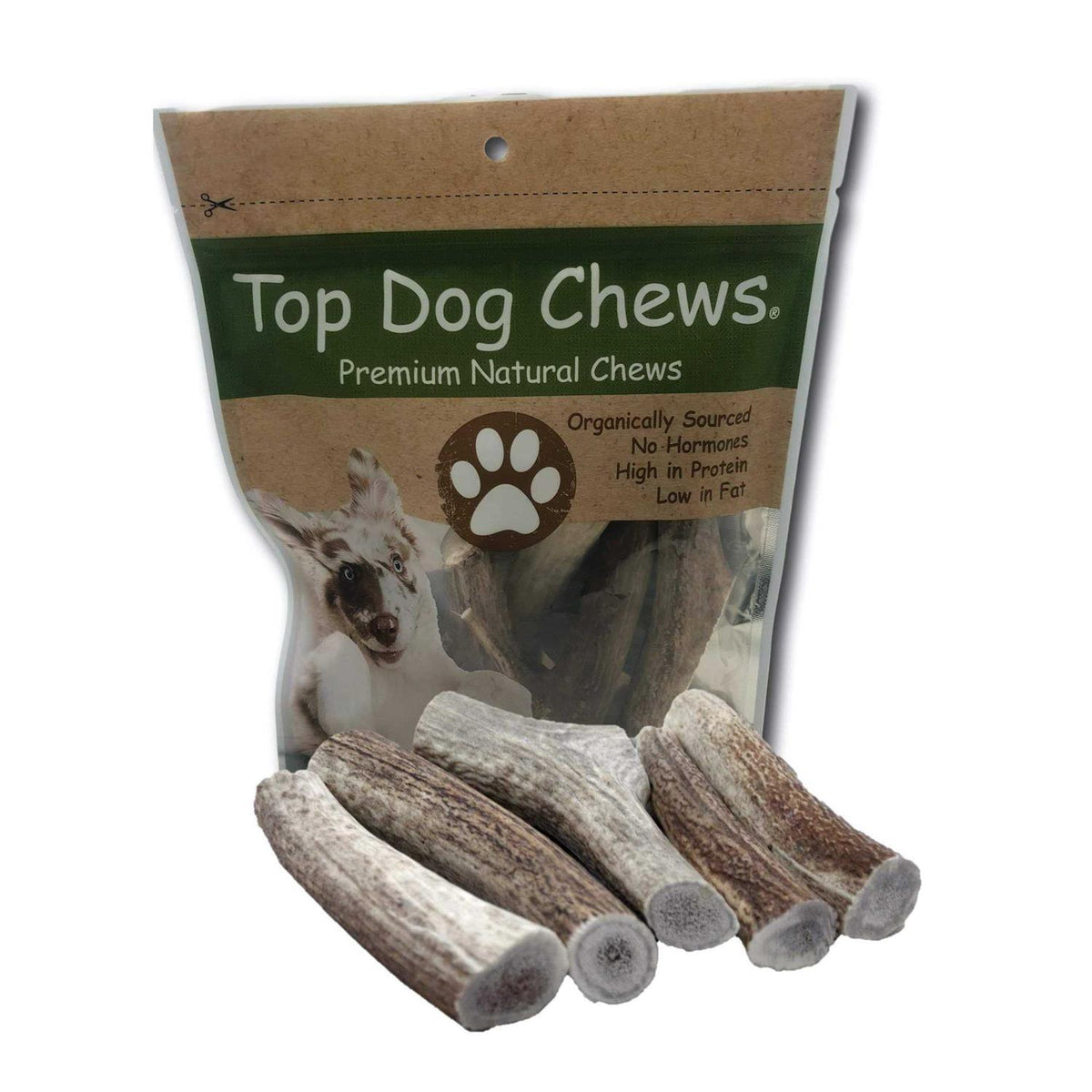 Large Thick Elk Antler 5 Pack Dog Chew Treat P1590