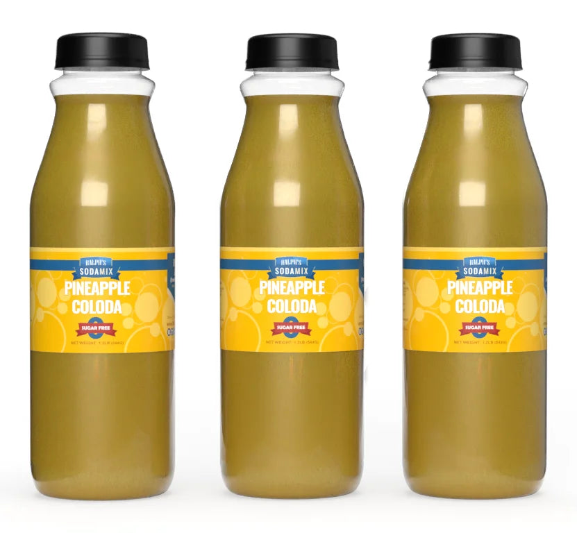 Sugar Free Pineapple Colada Sparkling Water Sodamix Flavor, Three 16oz Bottles L990