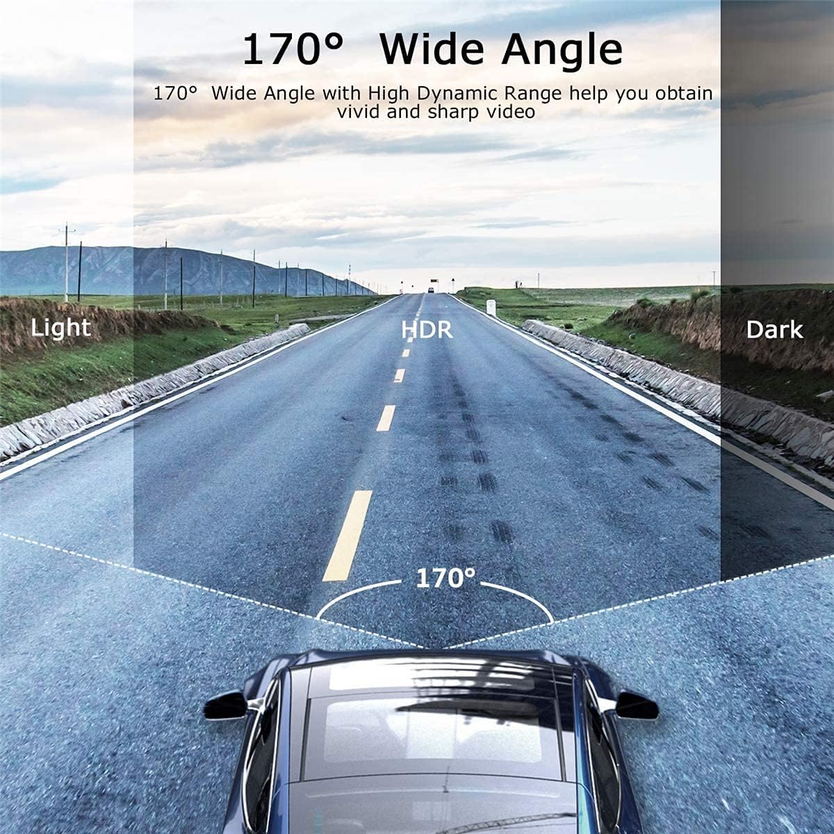 Dash Cam Front and Rear 1080P Full HD Car DVR Dashboard Camera with 3.0" LCD Display Night Vision G-Sensor D852887