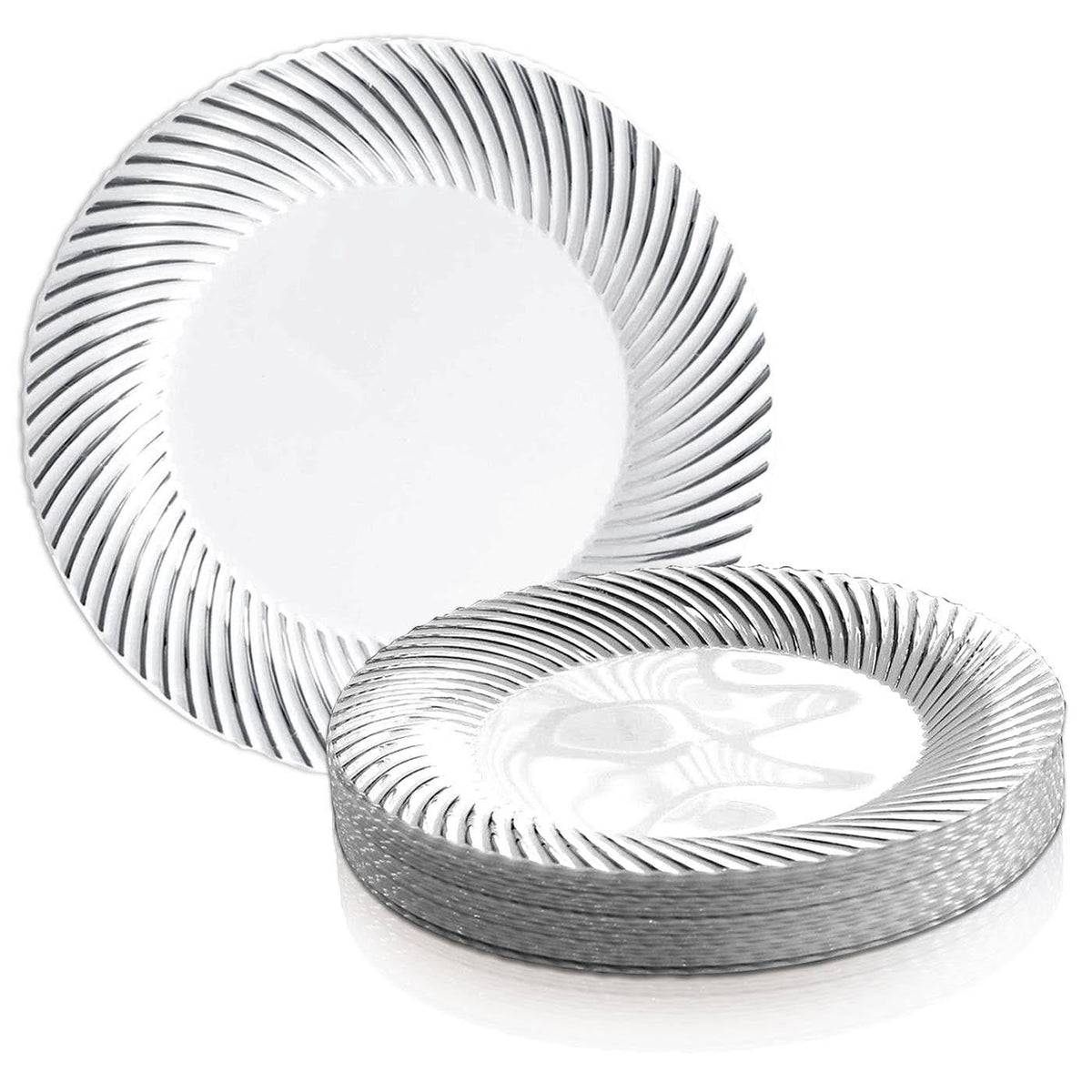 White Disposable Plastic Buffet Plates T8779