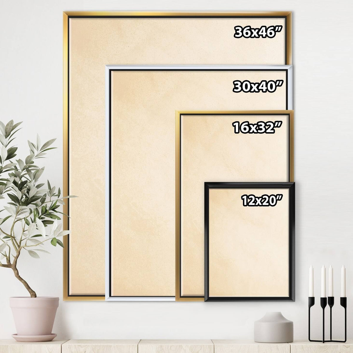 White Framed Canvas X671534