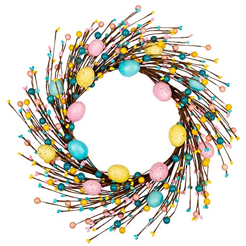 18 inch Artificial Easter Egg Wreath M7445