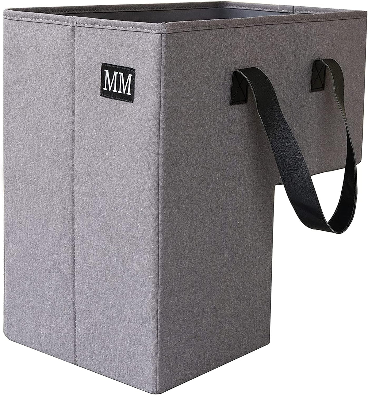 Canvas Stairs Basket with Leather Handles A88932