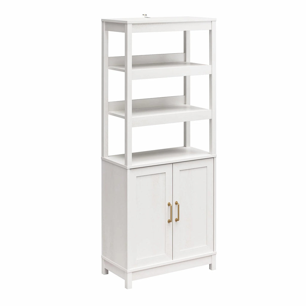 2 Door Ivory Oak Bookcase P9757