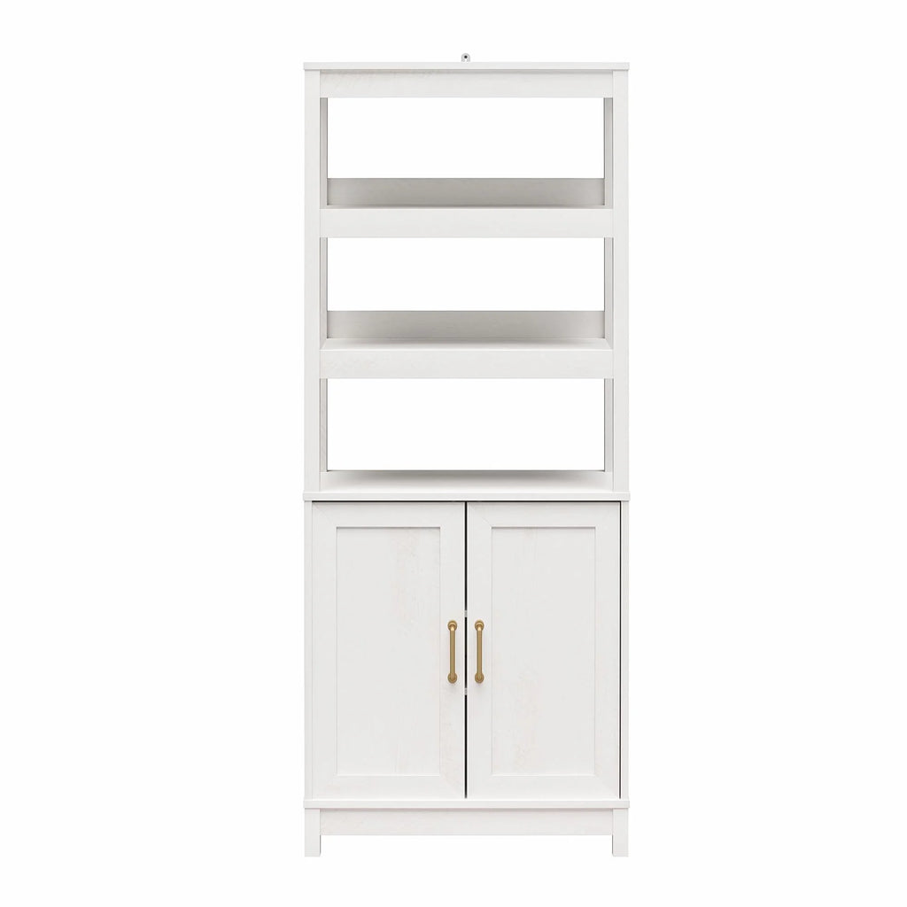2 Door Ivory Oak Bookcase P9757