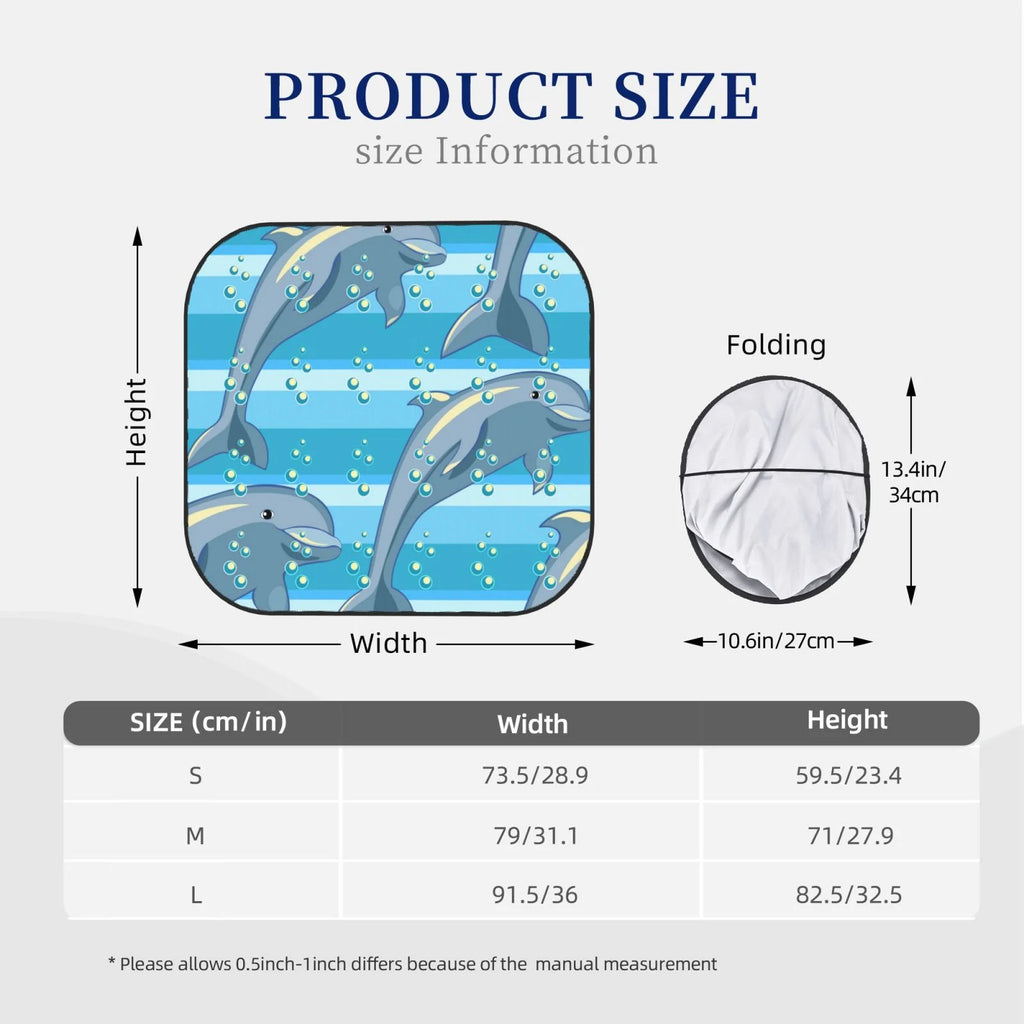 Dolphin Windshield Sun Shade 2-Piece Car Front Window Sunshade Y71760