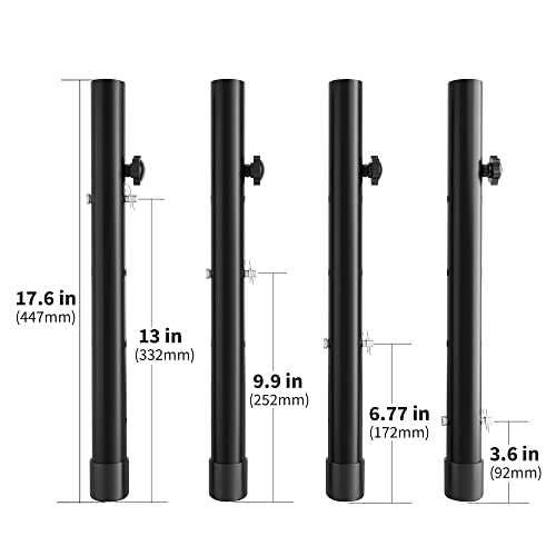 4 Pack Adjustable Metal Table Leg Extenders for Folding Tables, 3.6"/5.23"(7.8in) K29511