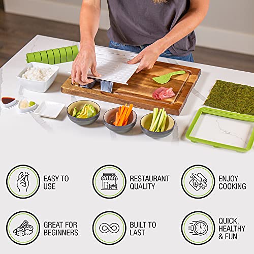 Sushi Making Kit with 2 Roll Cutters, Chopstick Trainers, Triangle Onigiri Molds F866