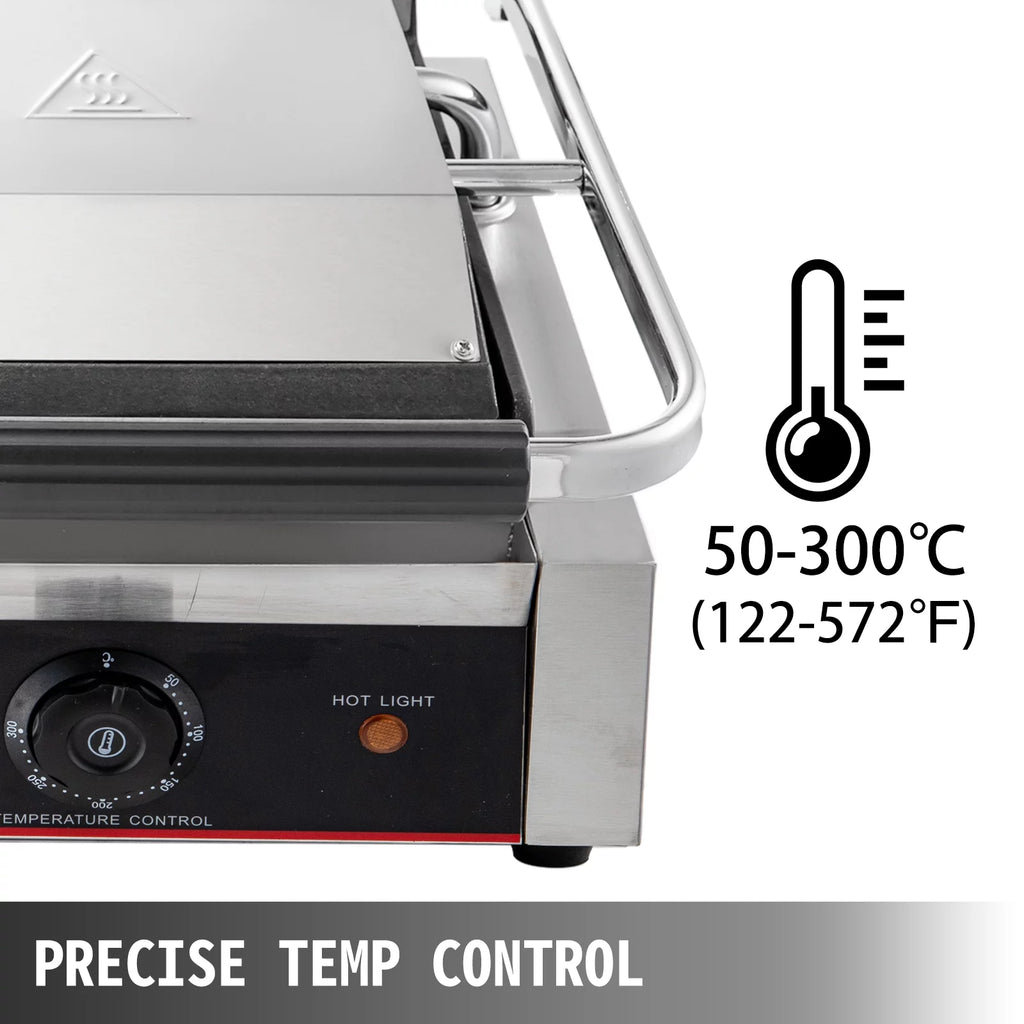 110V 3600W Electric Panini Press Grill Non-Stick Double Flat Plates A8254