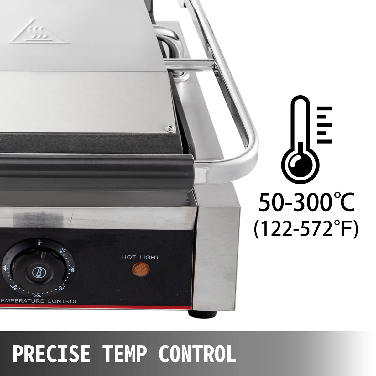 110V 3600W Electric Panini Press Grill Non-Stick Double Flat Plates A8254