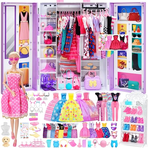 Doll Clothes and Accessories with Princess Gowns Dresses Shoes N85452