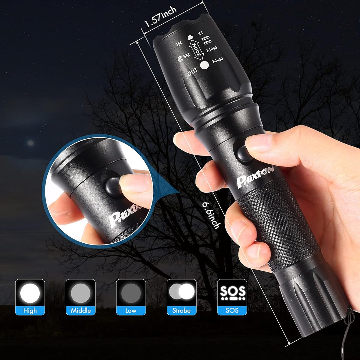 Rechargeable 5000 lumen LED Tactical Flashlight F7794