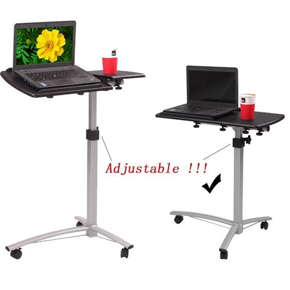 Black Computer Desk With Wheels R6955