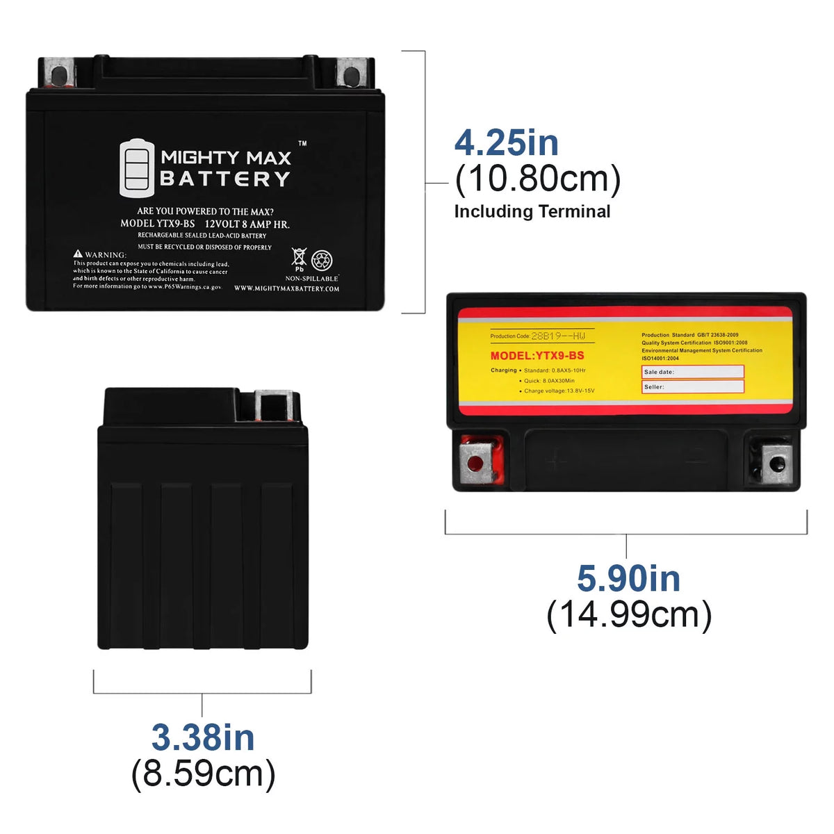 YTX9-BS ATV Battery O970999