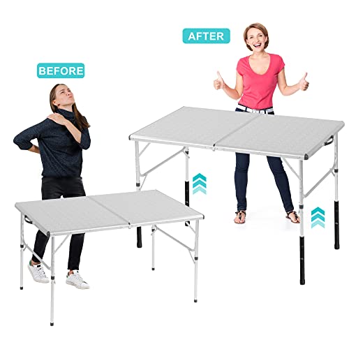 4 Pack Adjustable Metal Table Leg Extenders for Folding Tables, 3.6"/5.23"(7.8in) K29511