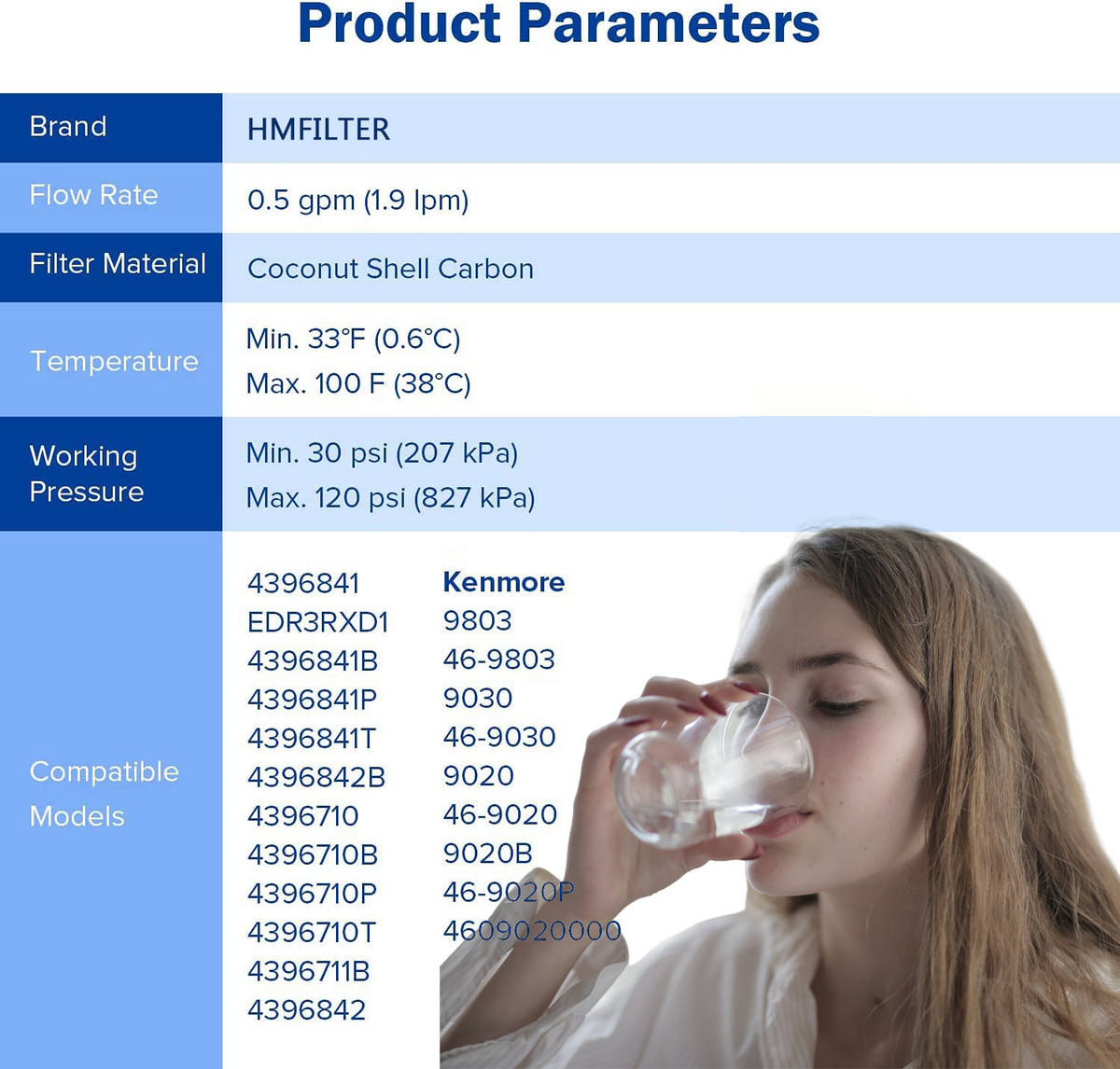 3 Packs Refrigerator Water Filter T3696