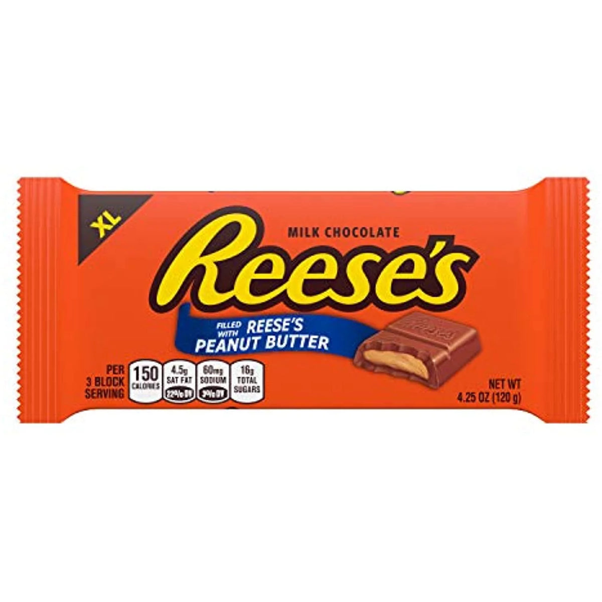 Milk Chocolate Peanut Butter Candy Bars, 4.25 Oz (12 Count) E15879