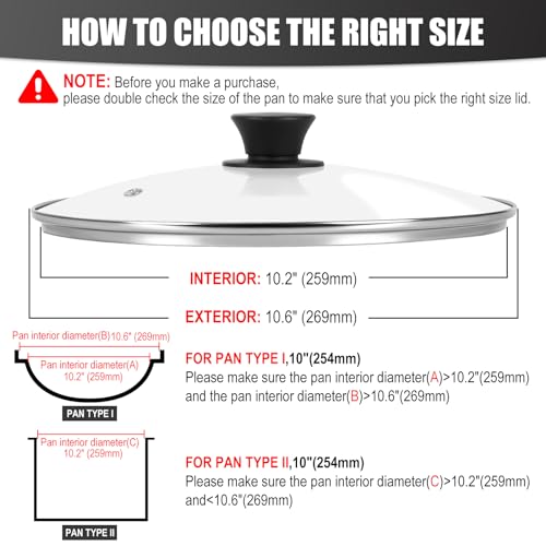 10 Inch Tempered Glass Pot Lid with Heat Resistant Handle R955519