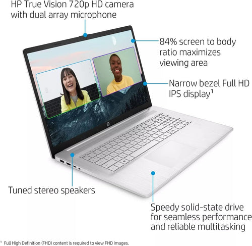17.3" Full HD IPS Laptop with Intel Core i7, 8GB DDR4, 512GB SSD, Silver E199