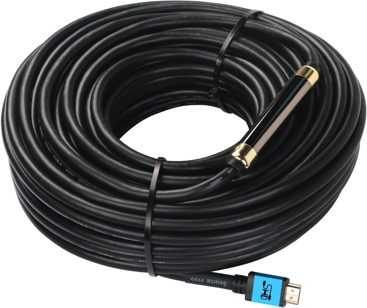 75 Feet HDMI Cable with Signal Booster 4K 3D 1080P CL3 Rated Black D514
