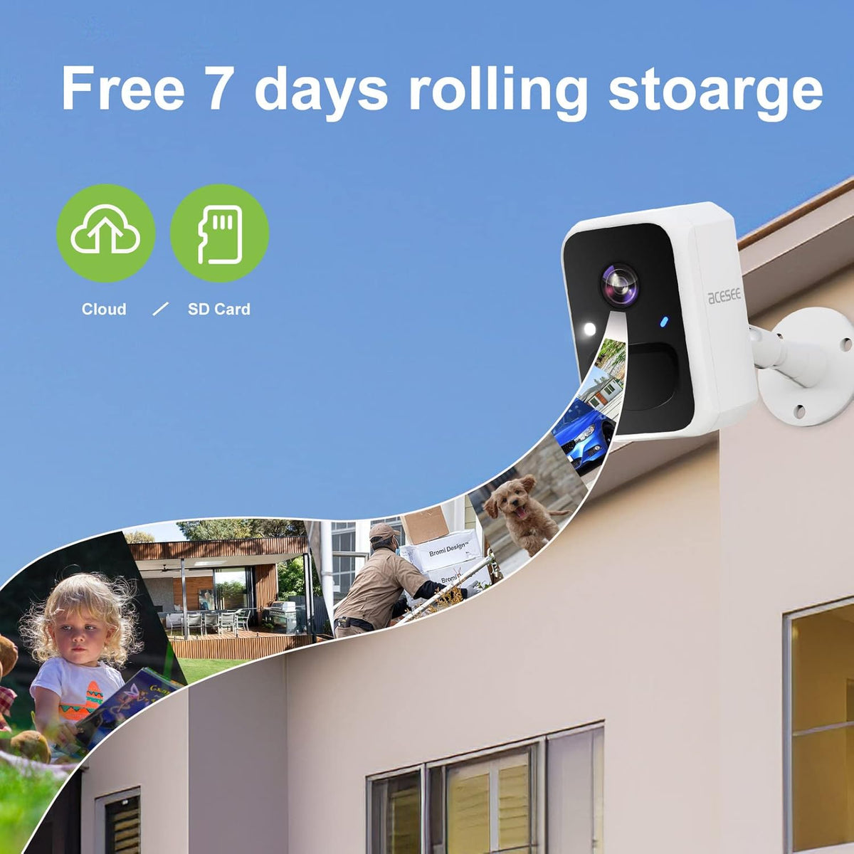 Indoor Outdoor Security Camera with Color Night Vision D640