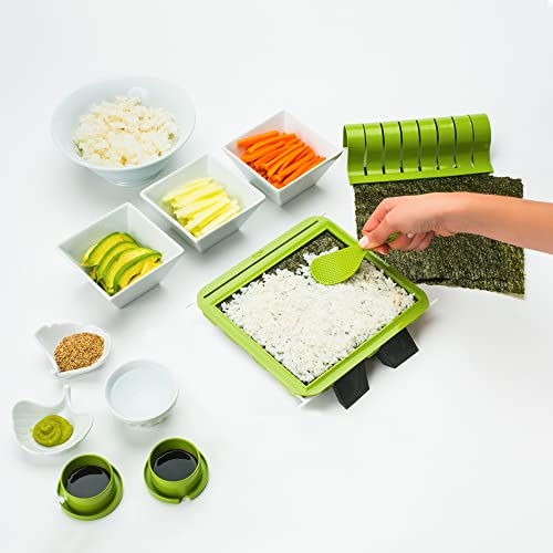 Sushi Making Kit with 2 Roll Cutters, Chopstick Trainers, Triangle Onigiri Molds F866
