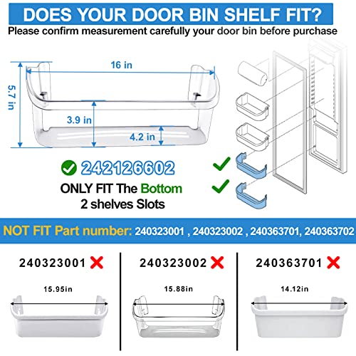 2 Pack Refrigerator Door Bin Shelf Replacement E50411
