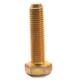 1/4 inch-20 x 5/8 inch Grade 8 Hex Cap Screw Alloy Steel Yellow Zinc Plated I910701