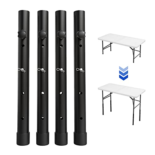 4 Pack Adjustable Metal Table Leg Extenders for Folding Tables, 3.6"/5.23"(7.8in) K29511