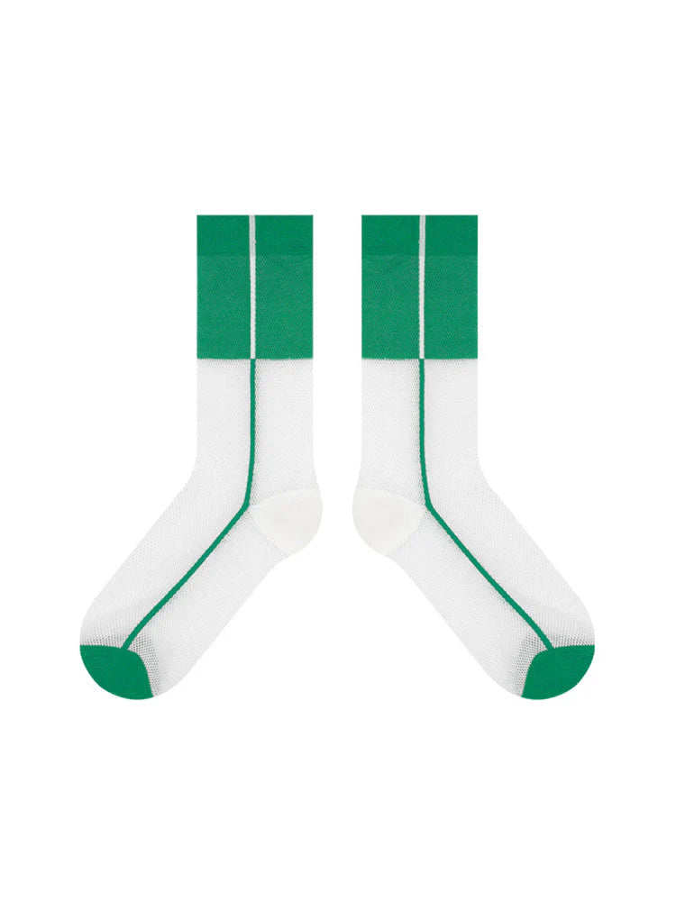 Sheer Crystal Glass Silk Socks W5313