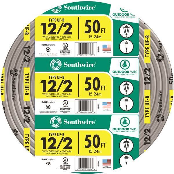 12/2 Outdoor Electrical Wire with Ground J58244