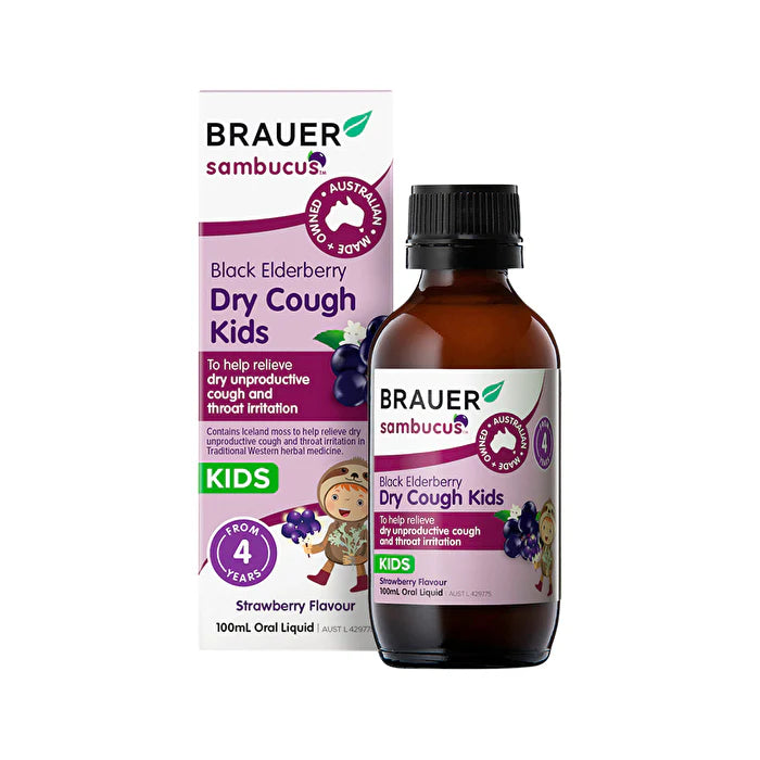 Black Elderberry Dry Cough Strawberry Flavour Oral Liquid 100ml F479