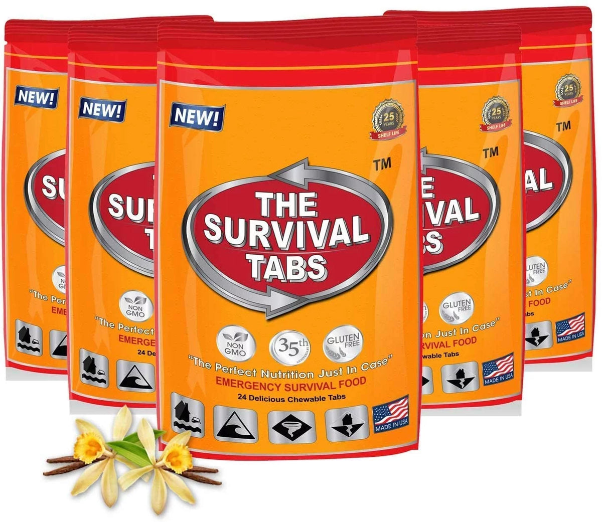 Vanilla Malt Flavor 120 tabs Survival Tabs MREs Gluten Free Non-GMO B855678