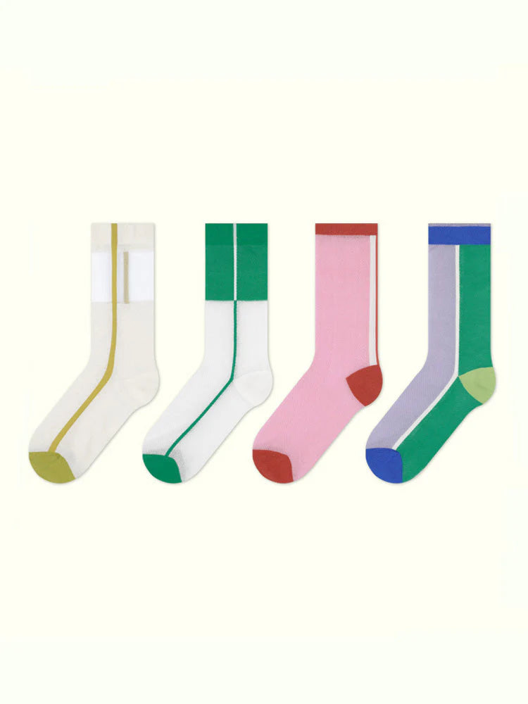 Sheer Crystal Glass Silk Socks W5313