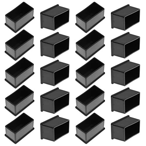 20Pcs Rectangle Rubber Furniture Leg Caps 3/4" x 1-1/2" N1419