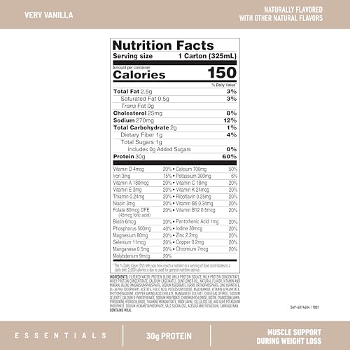 Vanilla Protein Shake, 12 Count W881