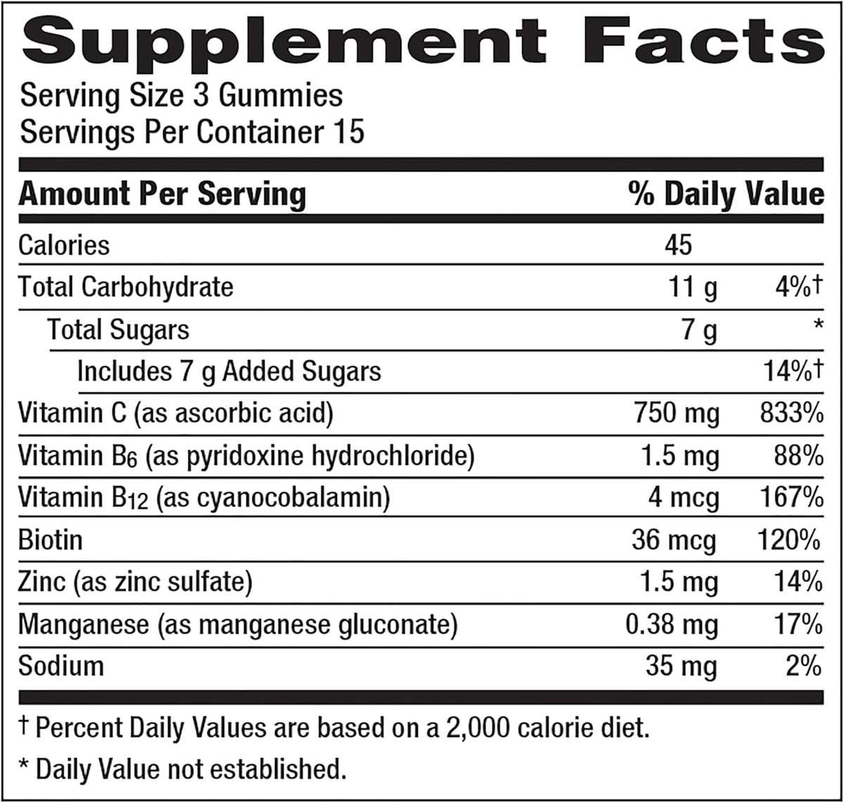 750mg Vitamin C Gummies, 45 Count U958272